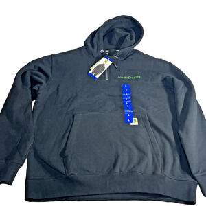 John Deere Men’s Hooded Sweatshirt Hoodie Black Logo Pullover Size Large L